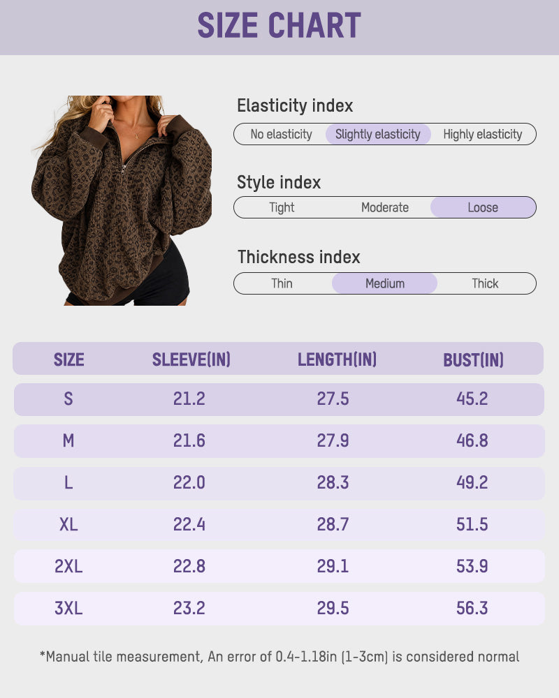 Leopard-Print Half-Zip Oversized Pullover - view 21