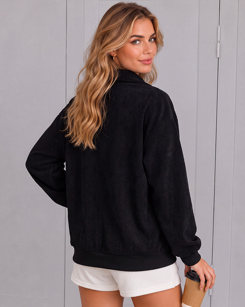 Leopard-Print Half-Zip Oversized Pullover - view 11