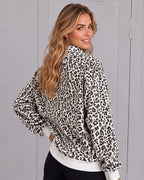 Leopard-Print Half-Zip Oversized Pullover - view 8