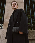 Long Double-Breasted Notched-Lapel Coat - view 10