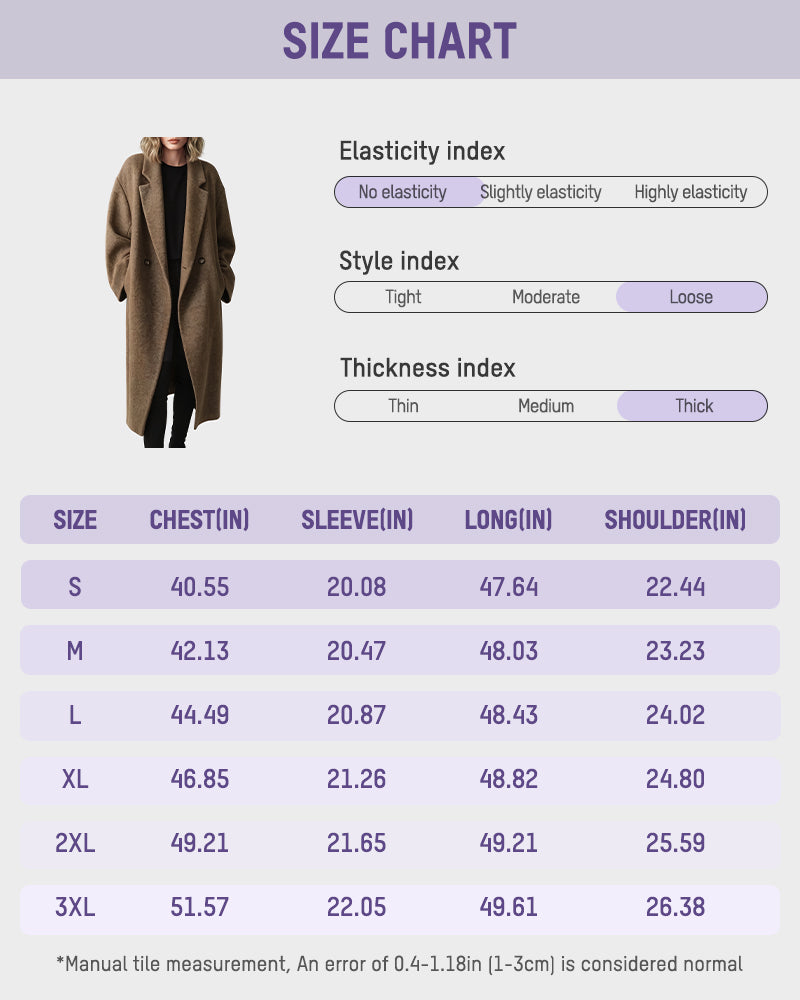 Long Double-Breasted Notched-Lapel Coat - view 23