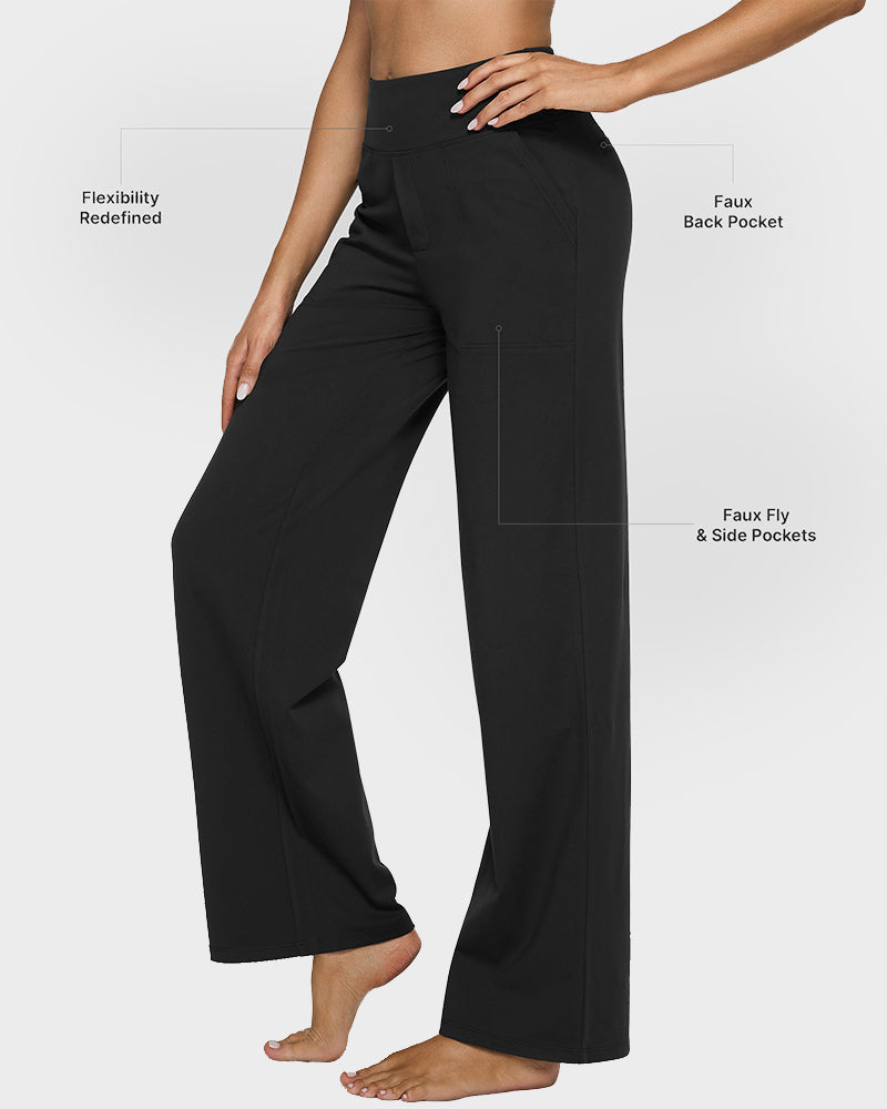 Loose High-Waist Business Wide-Leg Yoga Pants - view 6