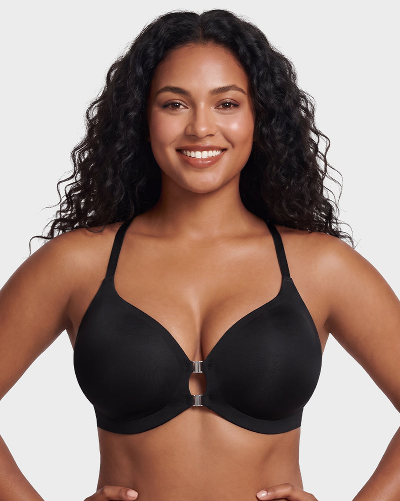 Magnetic Front-Closure Lace Racerback Bra - view 12