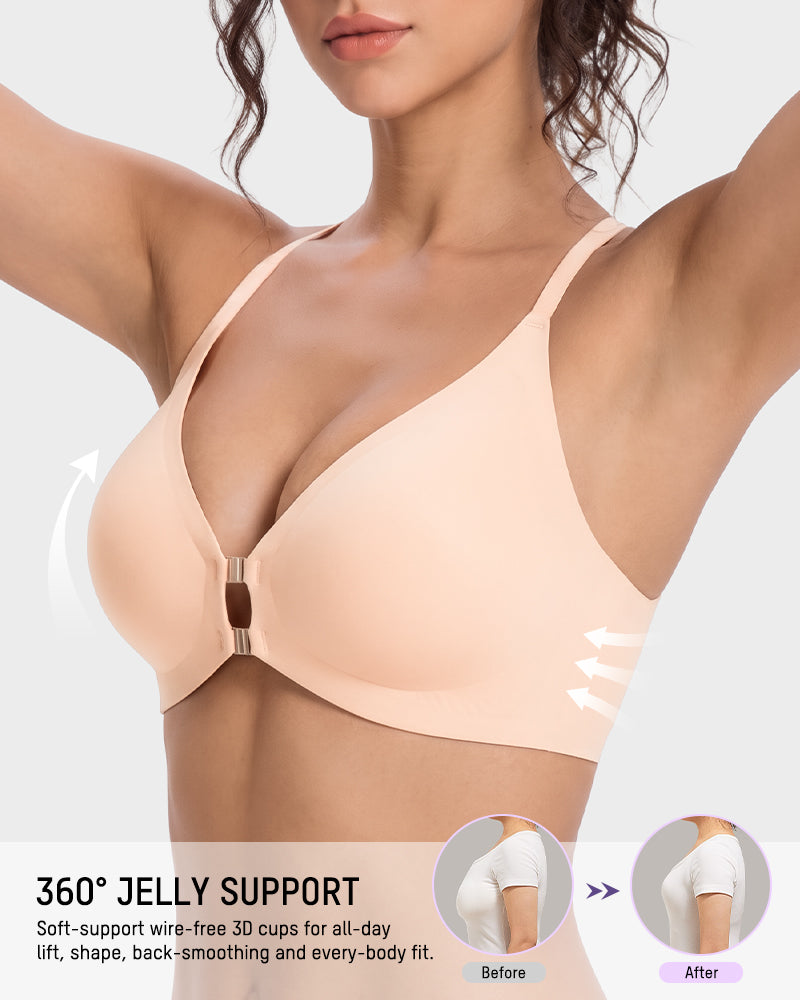 Magnetic Front-Closure Lace Racerback Bra - view 3