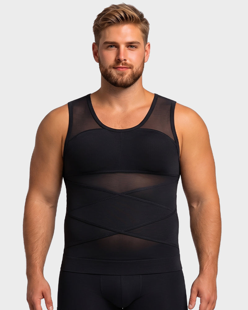 Men's Chest-Smoothing Tummy Control Compression Tank