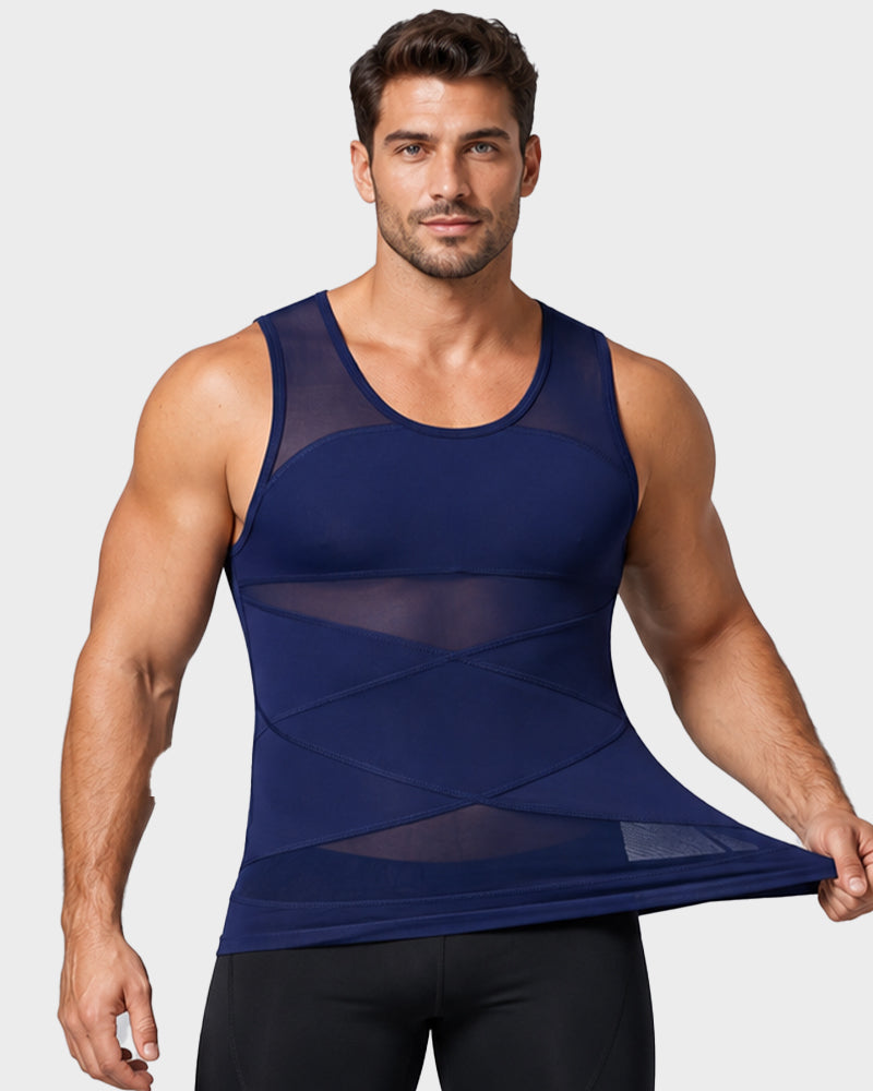 Men's Chest-Smoothing Tummy Control Compression Tank - view 17