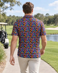 Neon Pumpkin Face Polo