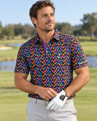 Neon Pumpkin Face Polo