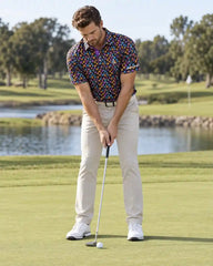 Neon Pumpkin Face Polo