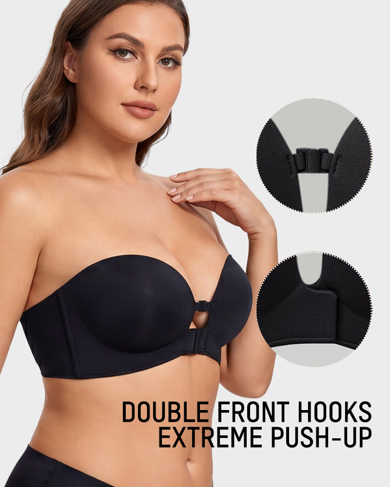 No-Slip Front Closure Push-Up Strapless Bra - view 6