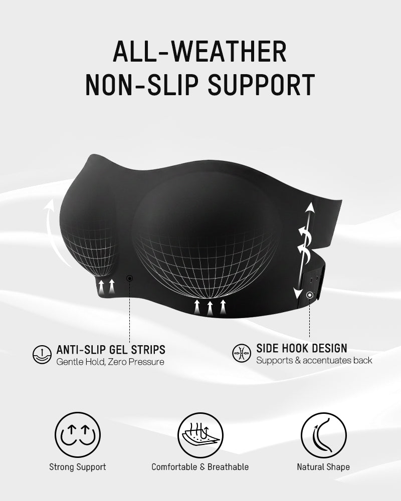 Non-Slip Crossover Side Hook Bandeau Bra - view 4
