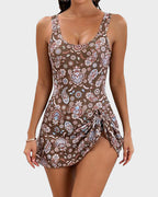 One Piece Tummy Control Tie Knot Swimsuits - view 7