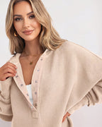 Oversized Collared Ribbed Sweatshirt - view 9
