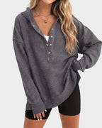 Oversized Collared Ribbed Sweatshirt - view 32