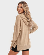 Oversized Collared Ribbed Sweatshirt - view 13