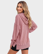 Oversized Collared Ribbed Sweatshirt - view 3