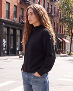 Oversized Mock Neck Long Sleeve Knit Sweater - view 5