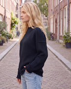 Oversized Mock Neck Long Sleeve Knit Sweater - view 8