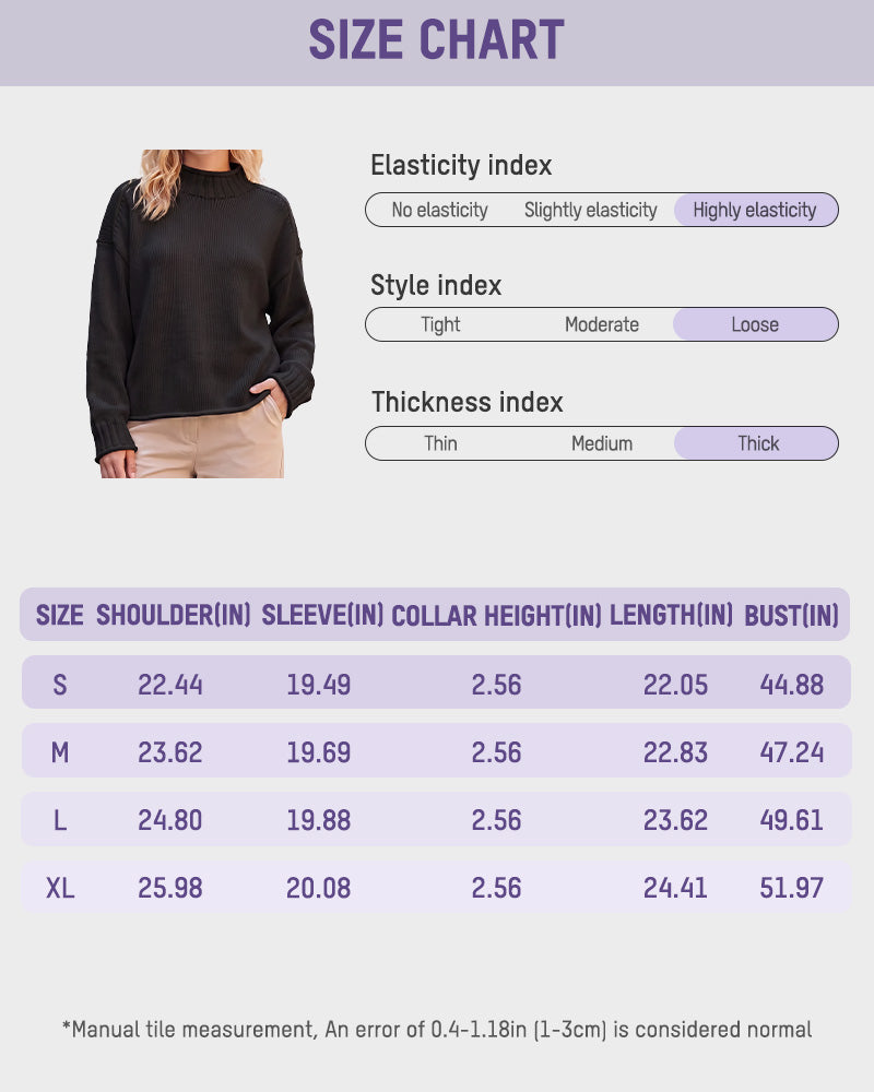 Oversized Mock Neck Long Sleeve Knit Sweater - view 13