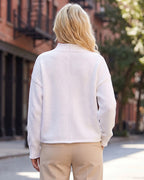 Oversized Mock Neck Long Sleeve Knit Sweater - view 3