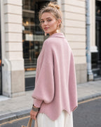 Oversized Ribbed Knit Cardigan with Gold-Tone Buttons - view 6