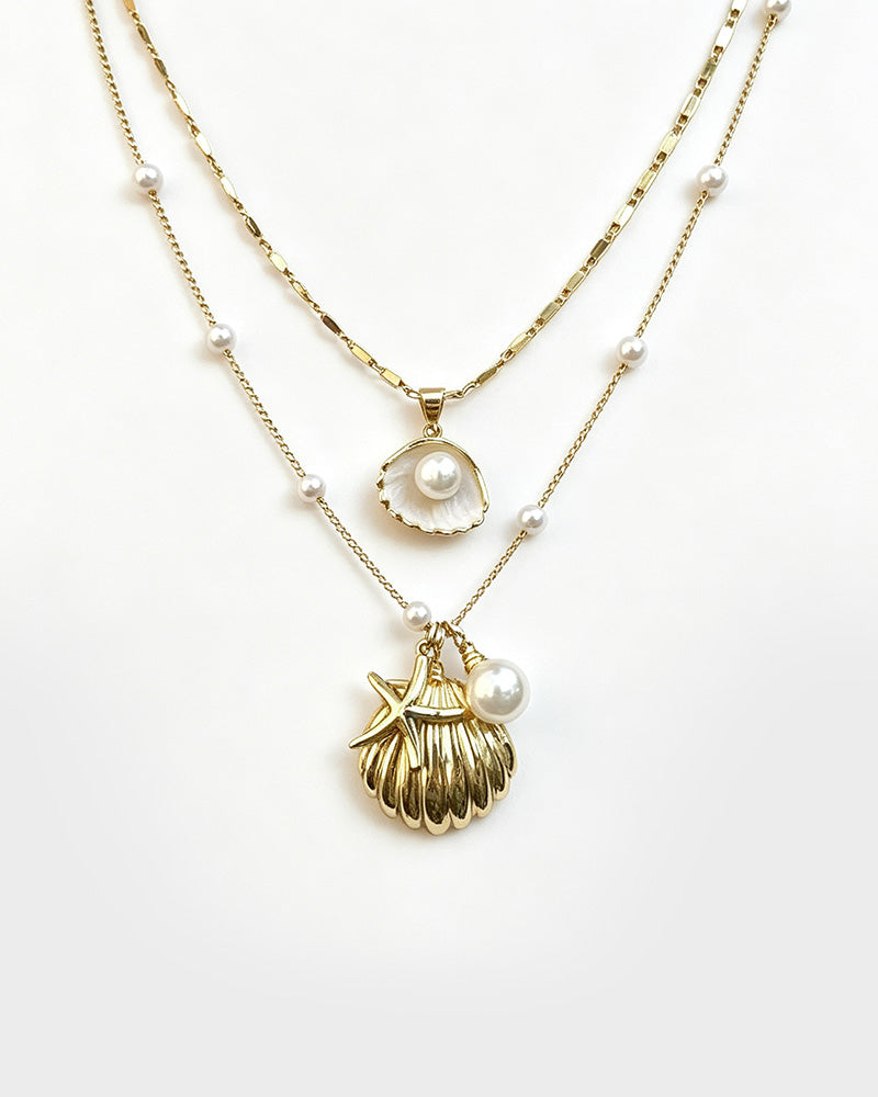 Pearl & Ocean Charm Stackable Necklace - view 14