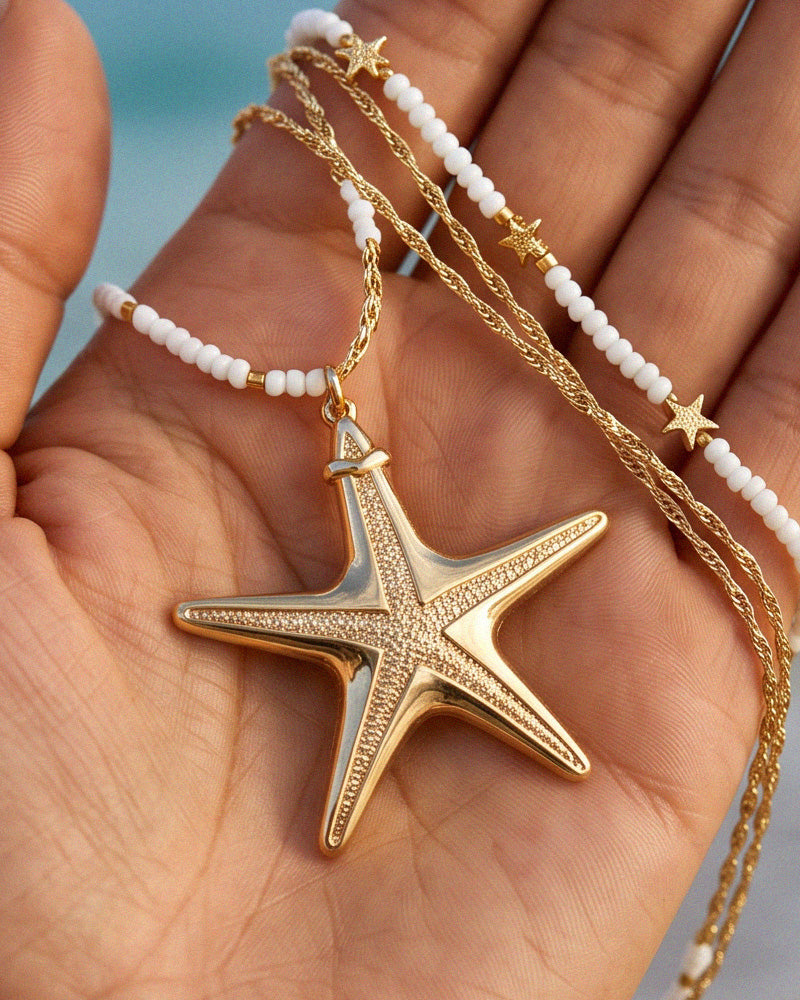 Pearl & Ocean Charm Stackable Necklace - view 13