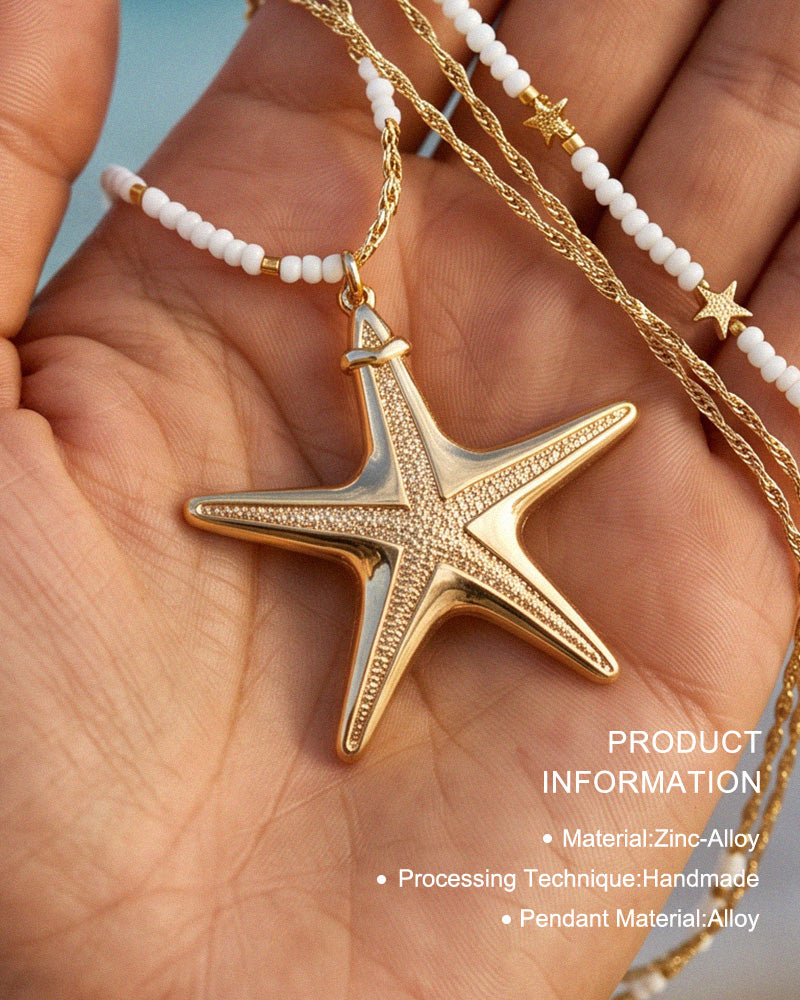 Pearl & Ocean Charm Stackable Necklace - view 4