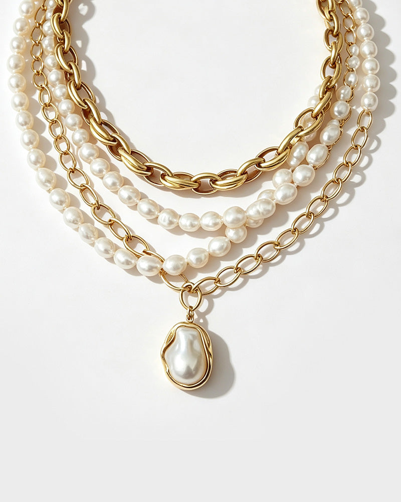 Pearl & Ocean Charm Stackable Necklace - view 15