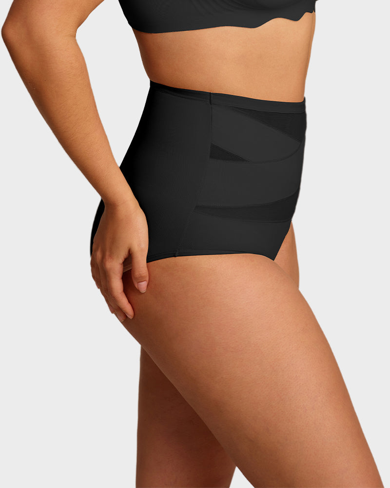 Plus-Size High-Waist Cross Tummy Control Panties (5 Pack) - view 9