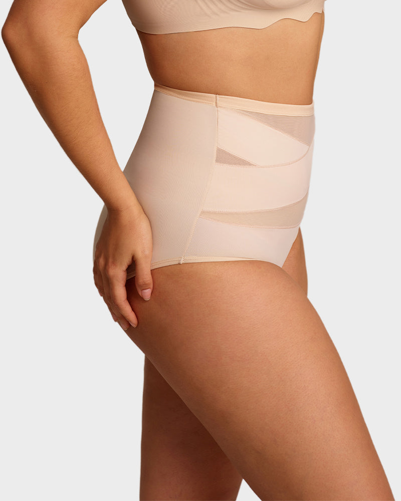 Plus-Size High-Waist Cross Tummy Control Panties (5 Pack) - view 12