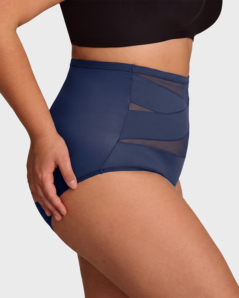 Plus-Size High-Waist Cross Tummy Control Panties (5 Pack) - view 6