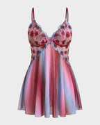 Plus Size Rainbow Ombre Sheer Babydoll Nightgown - view 20