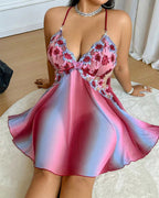 Plus Size Rainbow Ombre Sheer Babydoll Nightgown - view 12