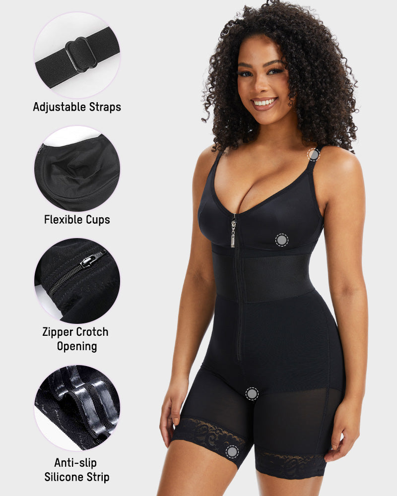 PowerMesh Deep V Bodysuit Shapewear - view 12
