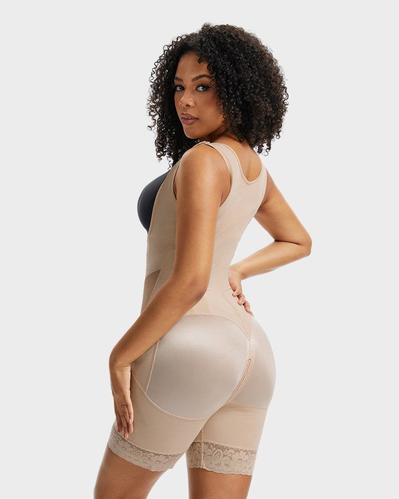 PowerMesh Double-Layer Open Bust Full Body Shaper - view 3