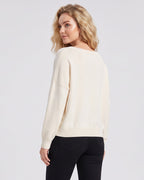 Relaxed Wide Scoop-Neck Drop-Shoulder Knit Sweater - view 6