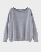 Relaxed Wide Scoop-Neck Drop-Shoulder Knit Sweater - view 21