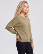 Relaxed Wide Scoop-Neck Drop-Shoulder Knit Sweater - view 17
