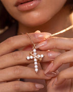 Rotating Crown Cross Pendant Necklace - view 9