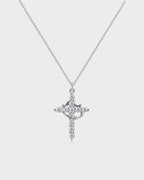 Rotating Crown Cross Pendant Necklace - view 11
