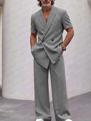 Vintage Smart Casual Plaid Matching Set