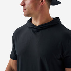 Short Sleeve Performance Hoodie - Black