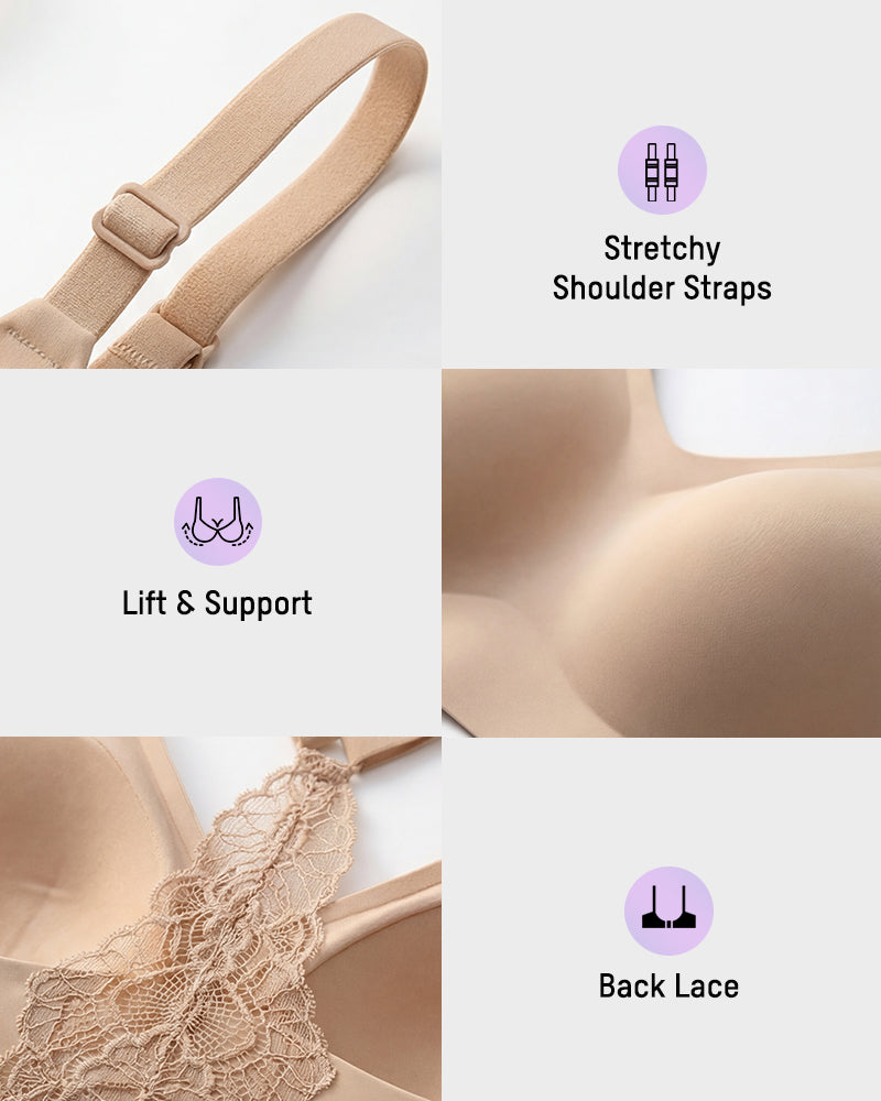 Seamless Backless Lace Bralette - view 3