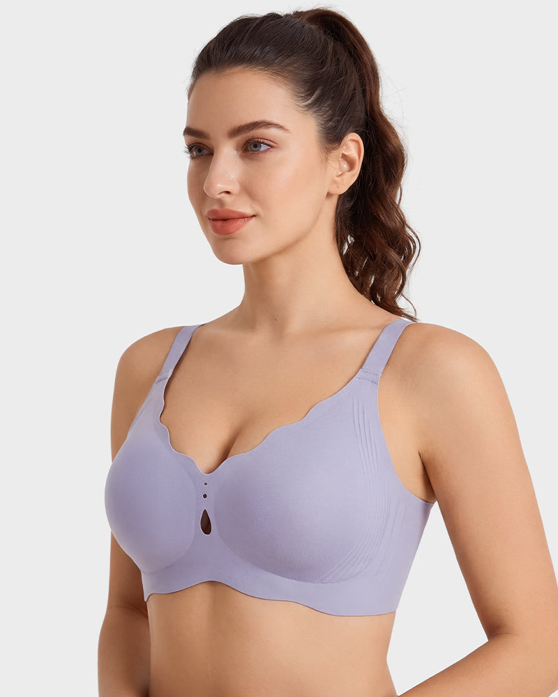 Seamless Deep-V Wireless Support Bra - view 13
