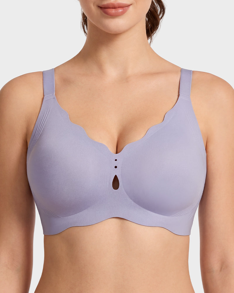 Seamless Deep-V Wireless Support Bra - view 19
