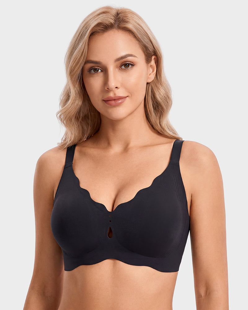 Seamless Deep-V Wireless Support Bra - view 9