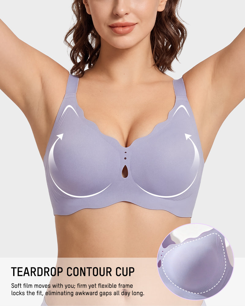 Seamless Deep-V Wireless Support Bra - view 3