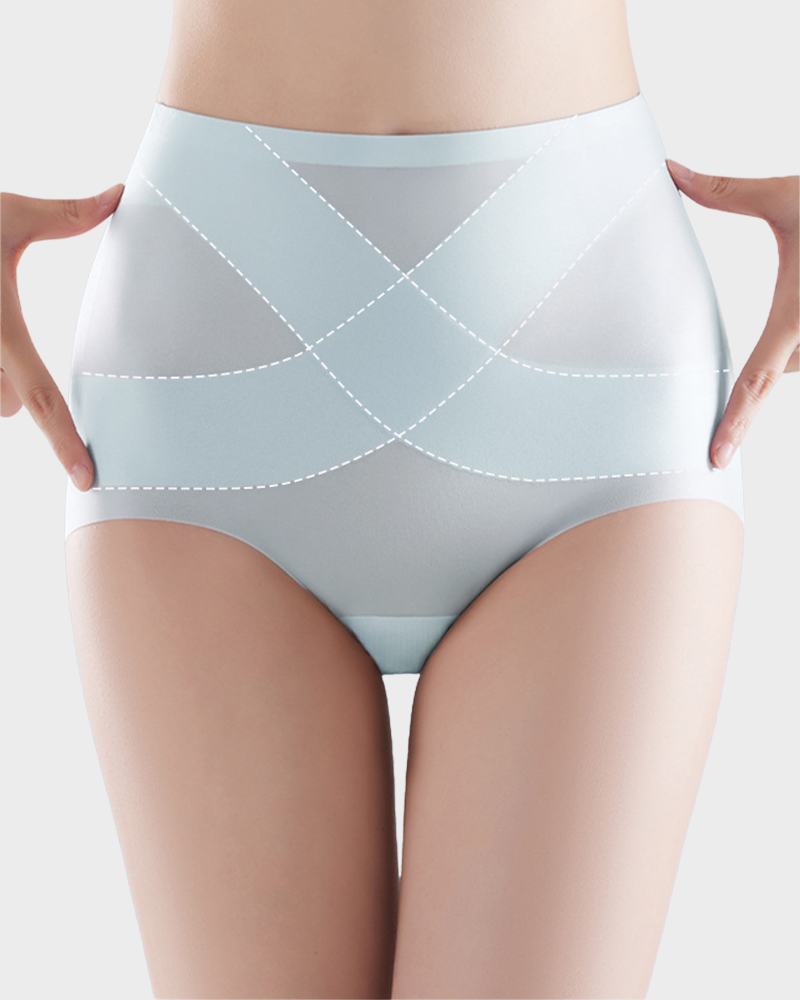 Seamless Ice-Silk High-Waist Tummy Control Panties (4 Pack) - view 3