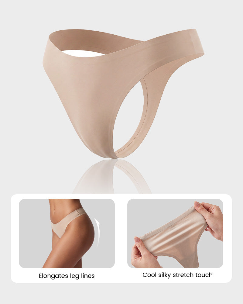 Seamless Ice Silk No-Show Thong(5 pack) - view 5